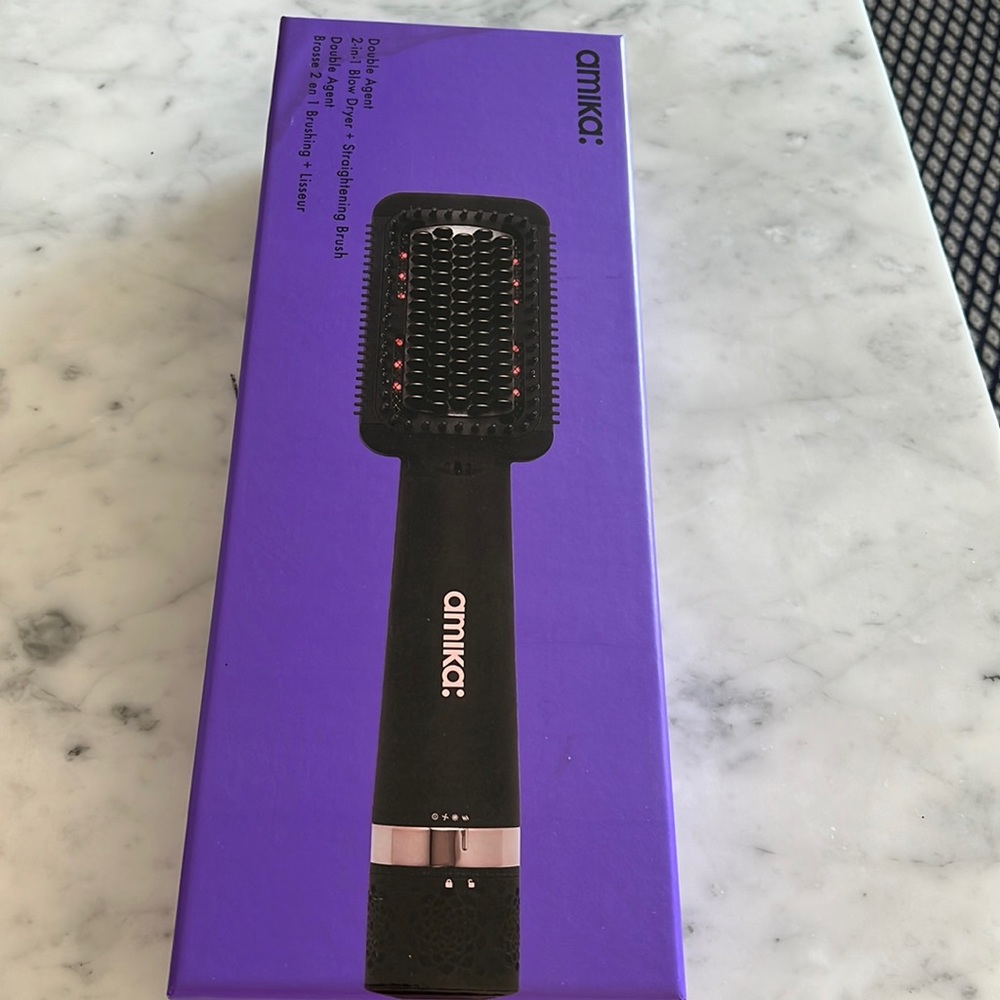 amika: double agent 2-in-1 blow dryer + straightening brush